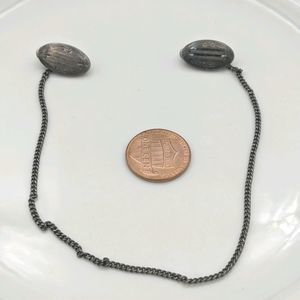 Vintage Silver Tone Scarf Clip Step Tops & Chains